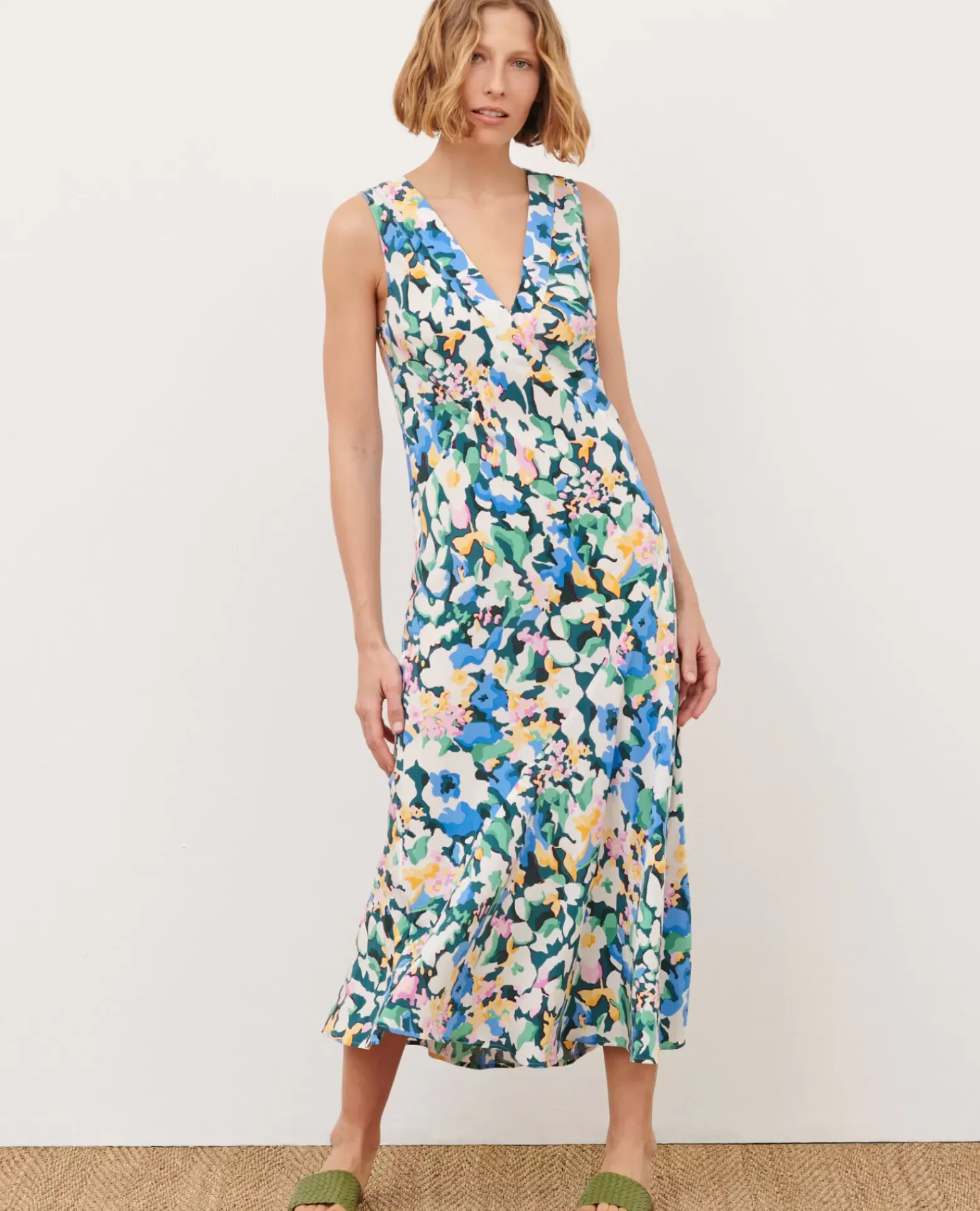 Robes|Comptoir des Cotonniers Robe Longue Fluide A610 Eden Blue