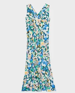 Robes|Comptoir des Cotonniers Robe Longue Fluide A610 Eden Blue