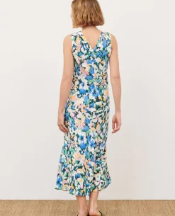 Robes|Comptoir des Cotonniers Robe Longue Fluide A610 Eden Blue