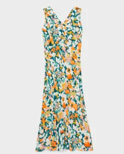 Robes|Comptoir des Cotonniers Robe Longue Fluide A220 Eden Orange