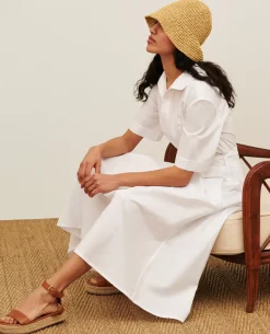 Robes|Comptoir des Cotonniers Robe Midi En Coton 0007 White