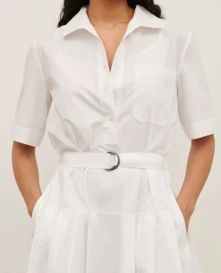 Robes|Comptoir des Cotonniers Robe Midi En Coton 0007 White