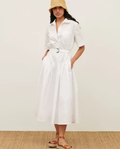 Robes|Comptoir des Cotonniers Robe Midi En Coton 0007 White