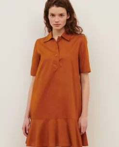 Robes|Comptoir des Cotonniers Robe Polo En Coton 29 Orange