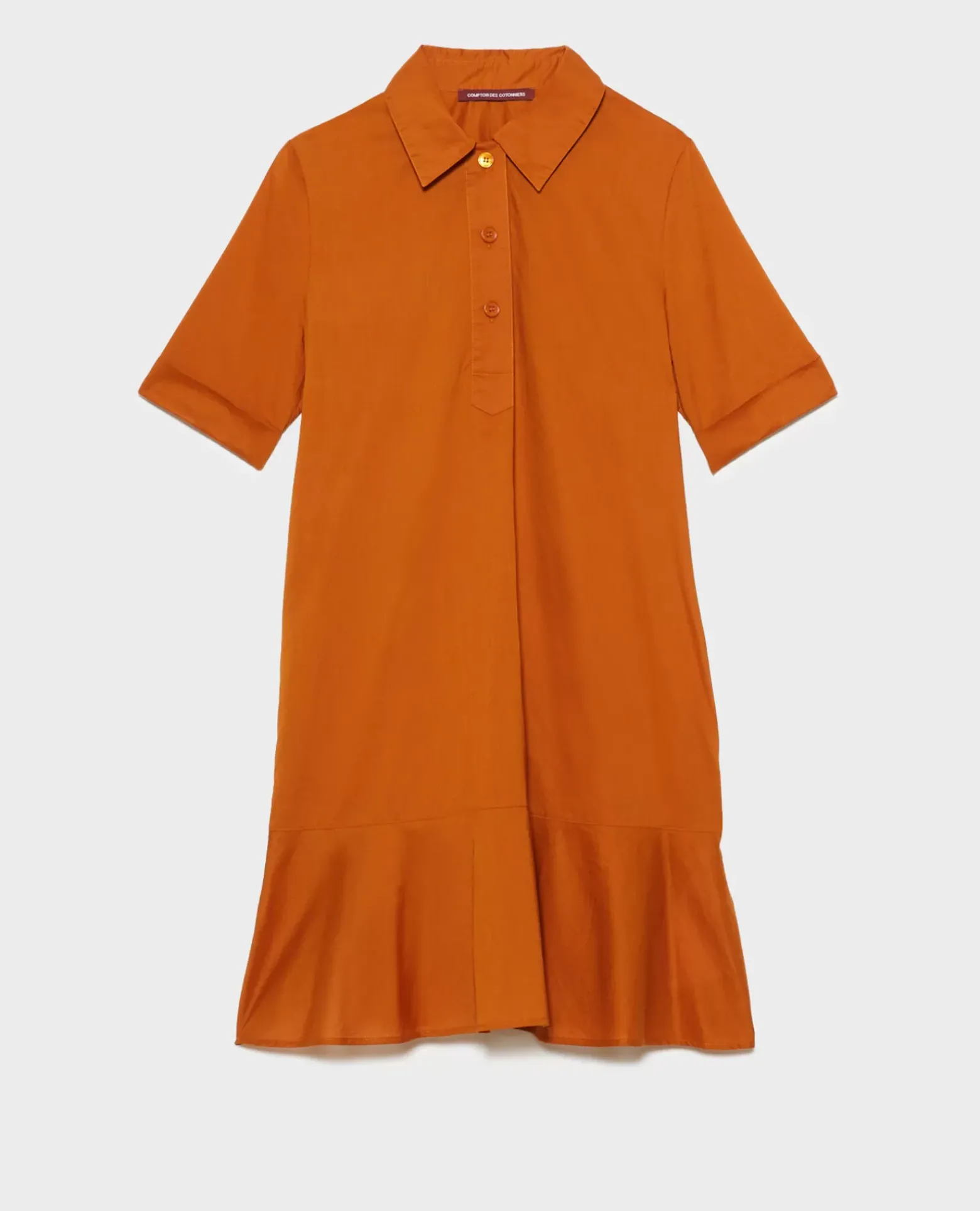 Robes|Comptoir des Cotonniers Robe Polo En Coton 29 Orange