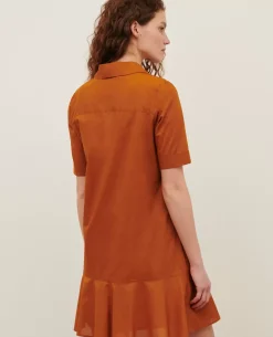 Robes|Comptoir des Cotonniers Robe Polo En Coton 29 Orange
