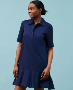 Robes|Comptoir des Cotonniers Robe Polo En Coton 68 Blue