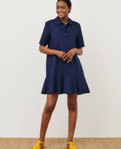 Robes|Comptoir des Cotonniers Robe Polo En Coton 68 Blue