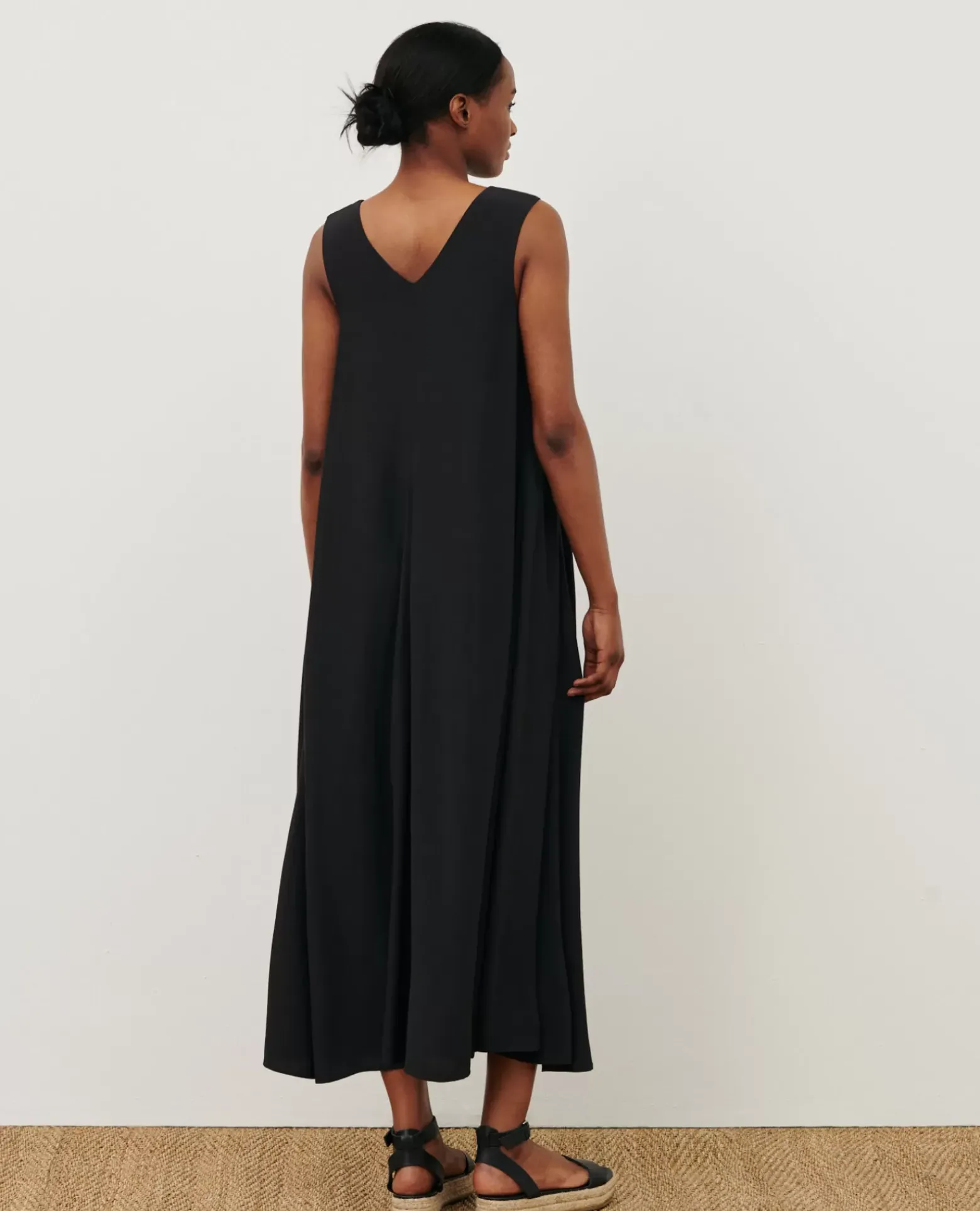 Robes|Comptoir des Cotonniers Robe Trapeze Fluide 0093 Black