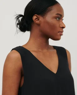 Robes|Comptoir des Cotonniers Robe Trapeze Fluide 0093 Black