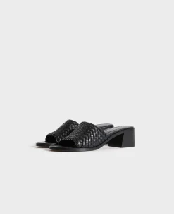 Chaussures|Comptoir des Cotonniers Sandales Cuir A Talons 09 Black