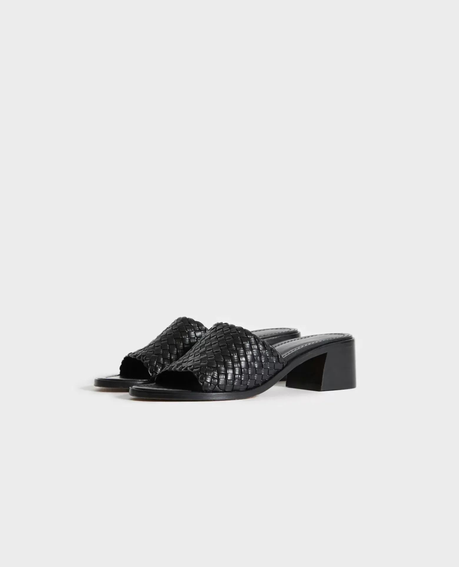 Chaussures|Comptoir des Cotonniers Sandales Cuir A Talons 09 Black
