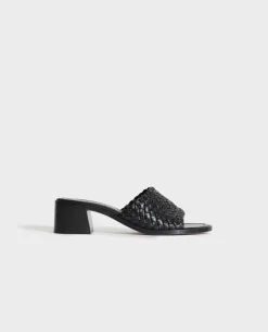 Chaussures|Comptoir des Cotonniers Sandales Cuir A Talons 09 Black