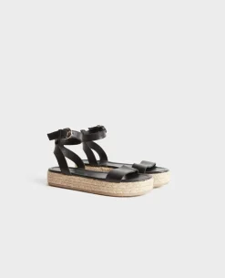 Chaussures|Comptoir des Cotonniers Sandales En Cuir 8853 09 Black