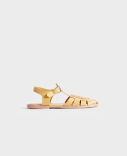Chaussures|Comptoir des Cotonniers Sandales Tressees En Cuir 0460 Ochre Yellow