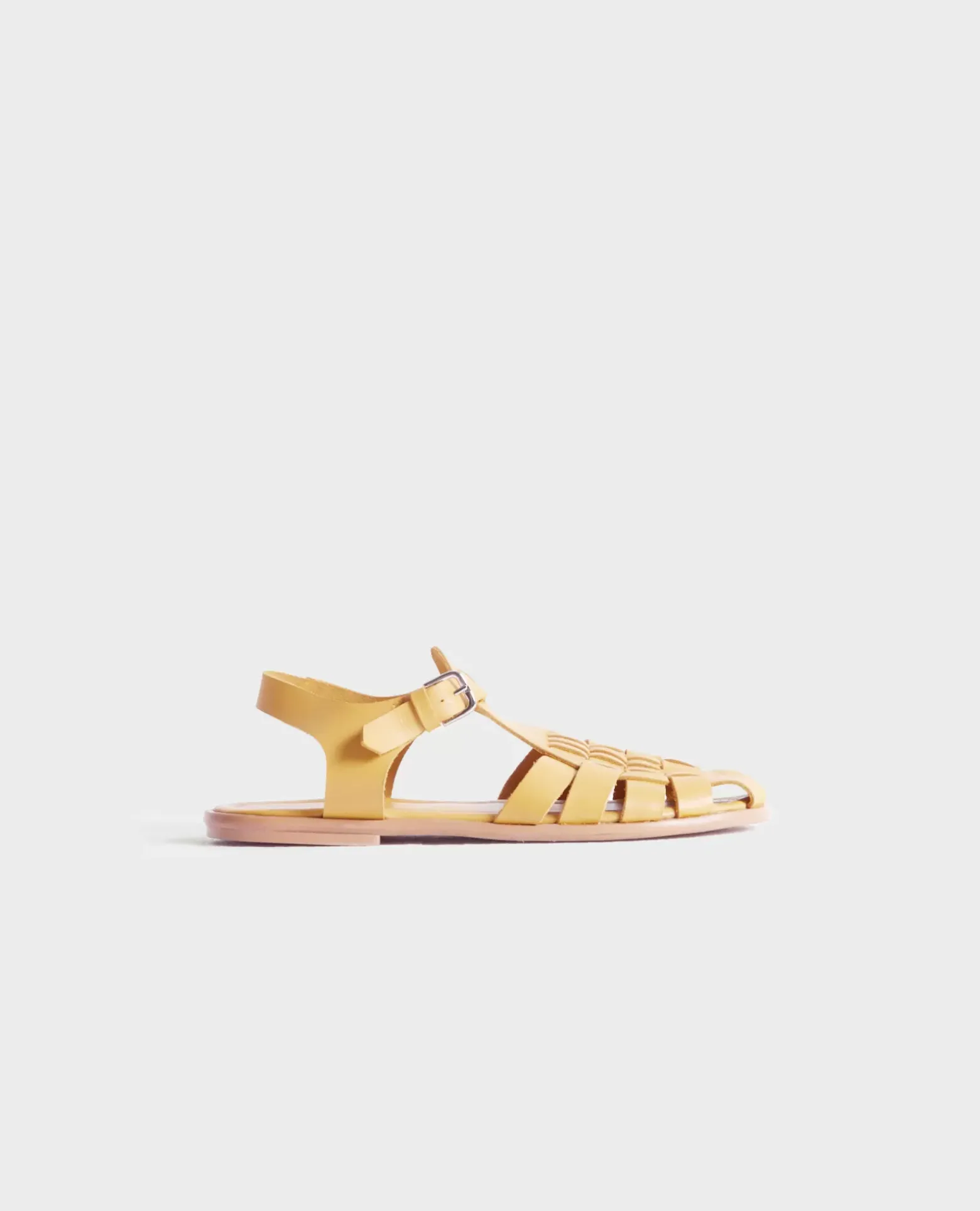 Chaussures|Comptoir des Cotonniers Sandales Tressees En Cuir 0460 Ochre Yellow