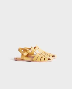Chaussures|Comptoir des Cotonniers Sandales Tressees En Cuir 0460 Ochre Yellow