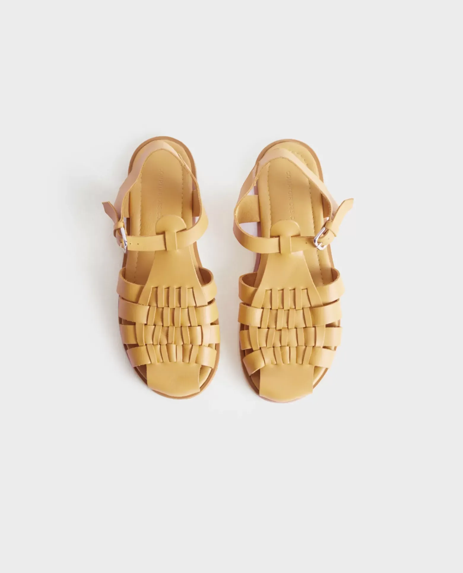 Chaussures|Comptoir des Cotonniers Sandales Tressees En Cuir 0460 Ochre Yellow