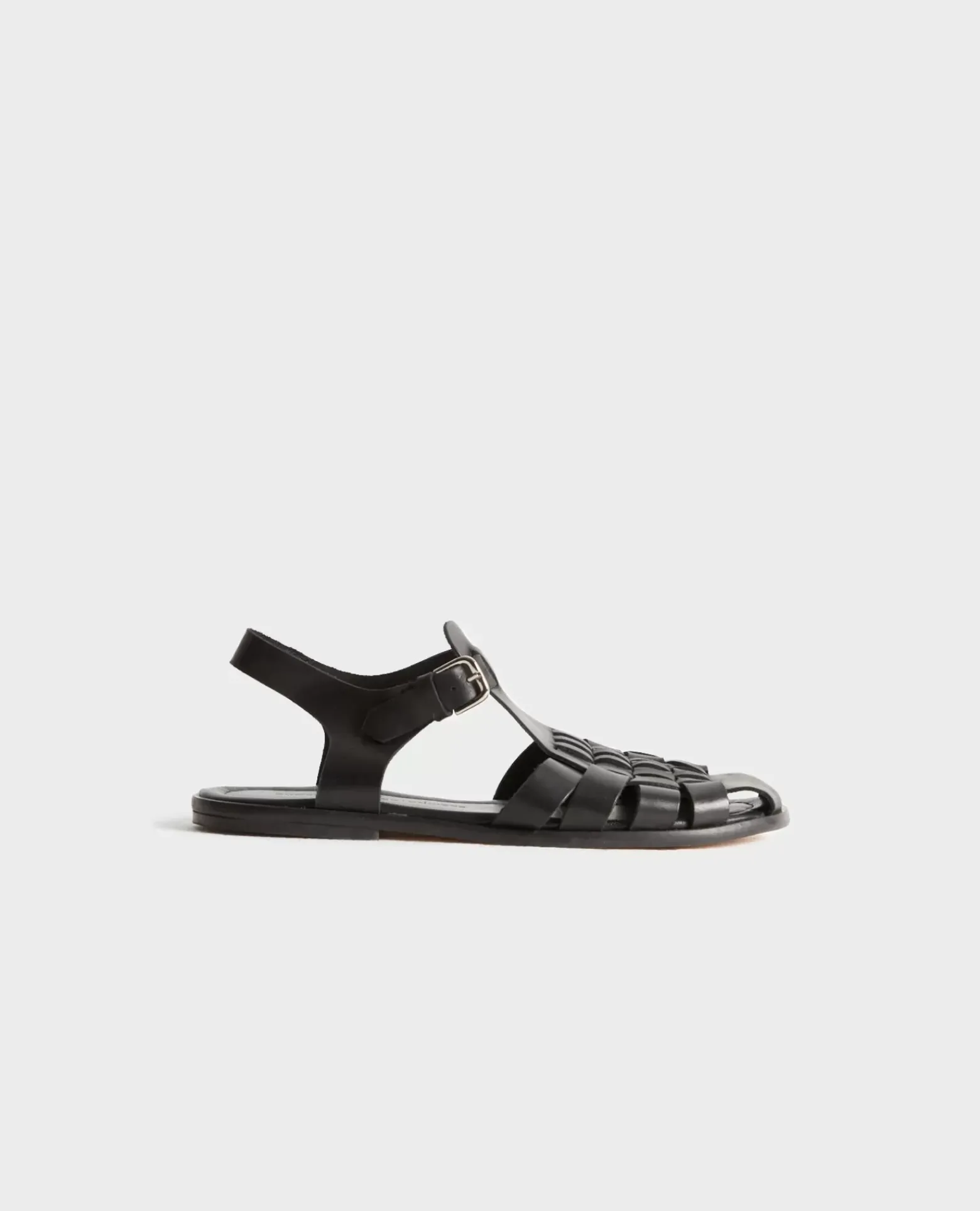 Chaussures|Comptoir des Cotonniers Sandales Tressees En Cuir 8853 09 Black