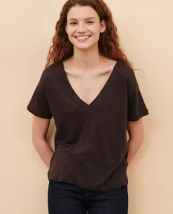 Tops|Comptoir des Cotonniers Sarah - T-Shirt En Lin Mole