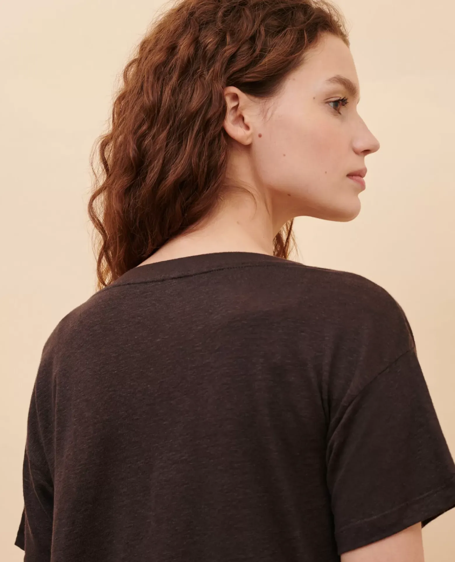 Tops|Comptoir des Cotonniers Sarah - T-Shirt En Lin Mole