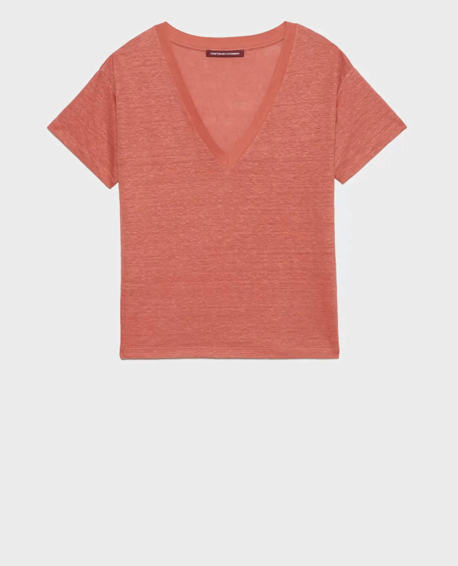 Tops|Comptoir des Cotonniers Sarah - T-Shirt En Lin 19 Wine