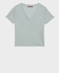 Tops|Comptoir des Cotonniers Sarah - T-Shirt En Lin 54 Green
