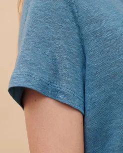 Tops|Comptoir des Cotonniers Sarah - T-Shirt En Lin 8820 63 Blue