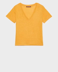 Tops|Comptoir des Cotonniers Sarah - T-Shirt En Lin 23 Orange