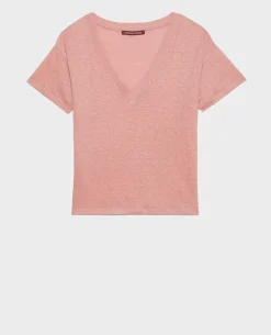 Tops|Comptoir des Cotonniers Sarah - T-Shirt En Lin 13 Pink