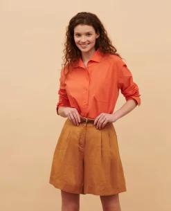 Jupes & Shorts|Comptoir des Cotonniers Short Ample En Lin 0320 Almond Brown