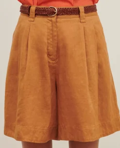 Jupes & Shorts|Comptoir des Cotonniers Short Ample En Lin 0320 Almond Brown