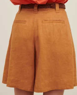 Jupes & Shorts|Comptoir des Cotonniers Short Ample En Lin 0320 Almond Brown