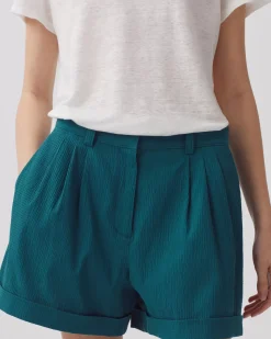 Jupes & Shorts|Comptoir des Cotonniers Short En Coton 0678 Gulf Coast Blue