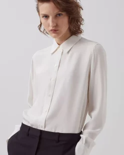 Blouses & Chemises|Comptoir des Cotonniers Sibylle - Chemise En Soie Optical White