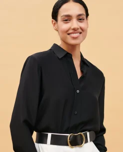 Blouses & Chemises|Comptoir des Cotonniers Sibylle - Chemise En Soie Black Beauty