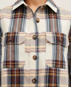 Blouses & Chemises|Comptoir des Cotonniers Surchemise En Coton Melange 0180 Wine