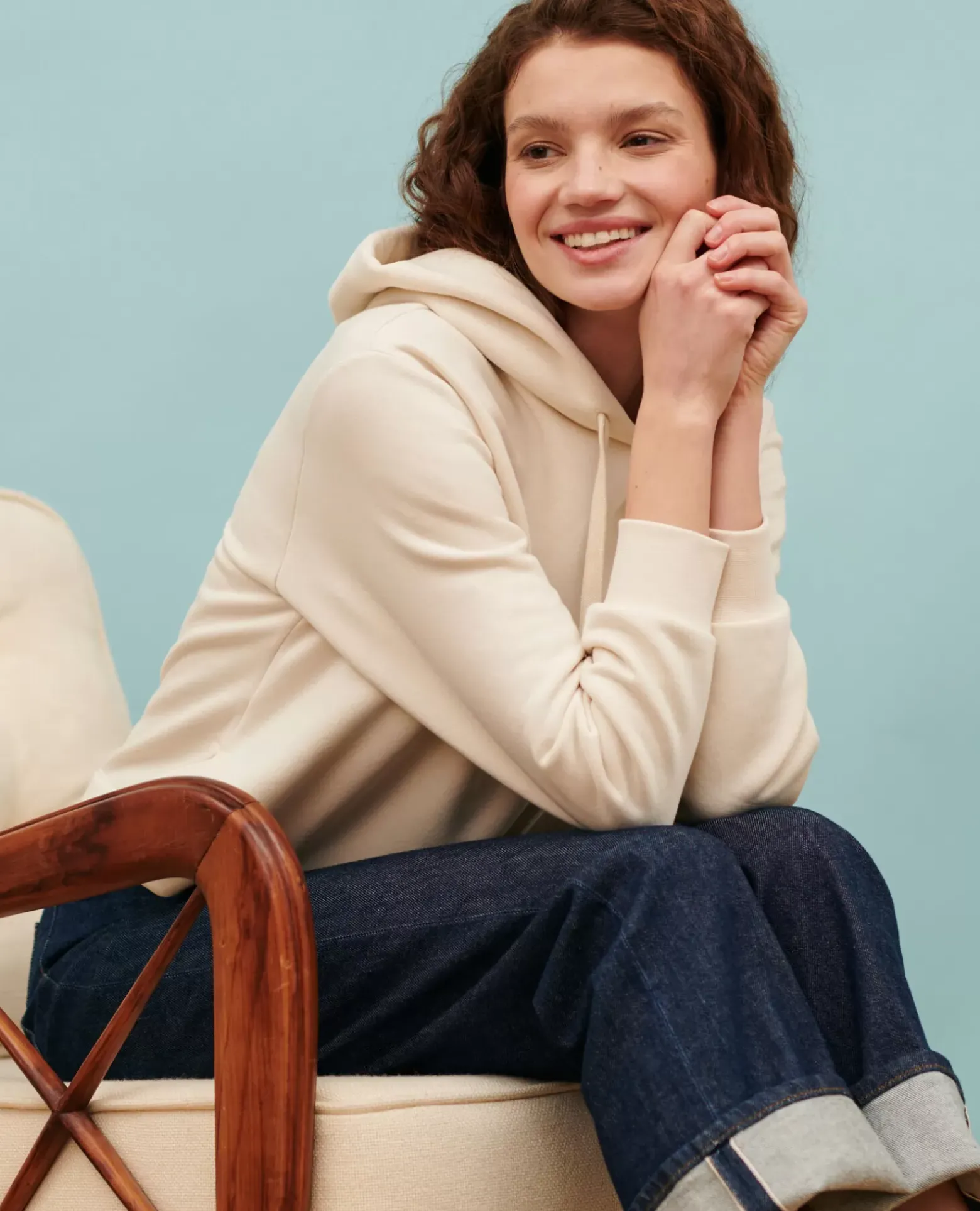 Maille|Comptoir des Cotonniers Sweatshirt A Capuche 0107 Off White