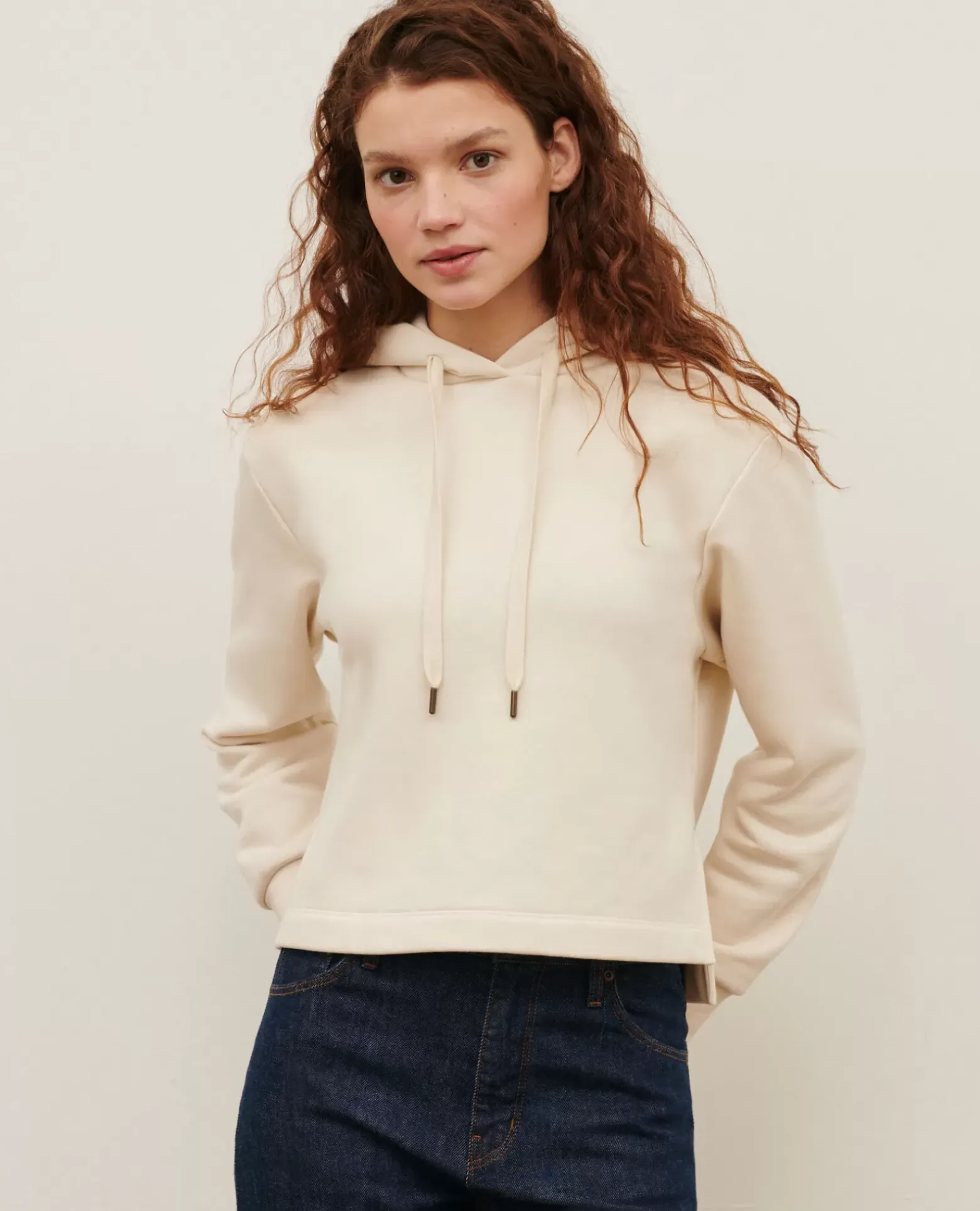 Maille|Comptoir des Cotonniers Sweatshirt A Capuche 0107 Off White