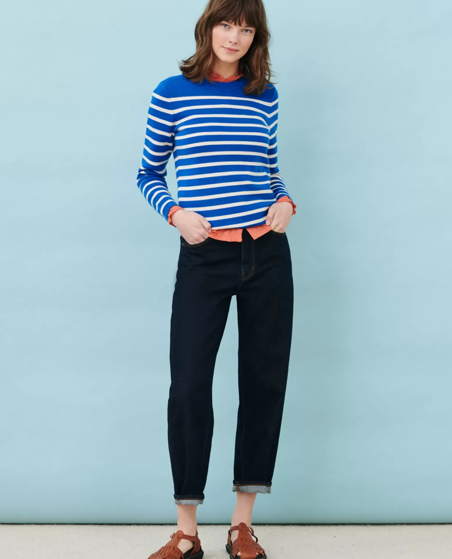 Jeans|Comptoir des Cotonniers Sydonie - Balloon - Jean Ample 7/8E Taille Haute Denim Rinse