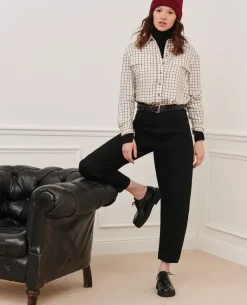 Jeans|Comptoir des Cotonniers Sydonie - Balloon - Jean Ample 7/8E Taille Haute Noir Denim