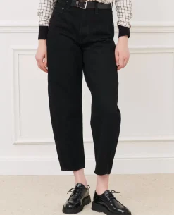 Jeans|Comptoir des Cotonniers Sydonie - Balloon - Jean Ample 7/8E Taille Haute Noir Denim