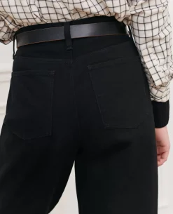 Jeans|Comptoir des Cotonniers Sydonie - Balloon - Jean Ample 7/8E Taille Haute Noir Denim