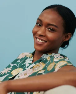 Blouses & Chemises|Comptoir des Cotonniers Top A Manches Courtes 0331 Kaki Aubepine