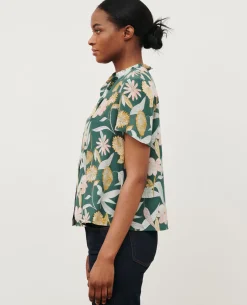Blouses & Chemises|Comptoir des Cotonniers Top A Manches Courtes 0331 Kaki Aubepine