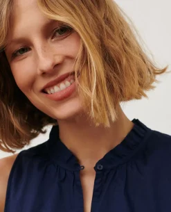 Blouses & Chemises|Comptoir des Cotonniers Top En Voile De Coton 68 Blue