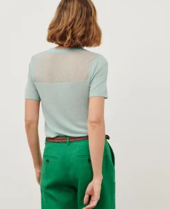 Tops|Comptoir des Cotonniers Top Manches Courtes 0500 Surf Spray Green