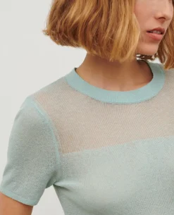 Tops|Comptoir des Cotonniers Top Manches Courtes 0500 Surf Spray Green