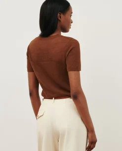 Tops|Comptoir des Cotonniers Top Manches Courtes 0360 Emperador Brown