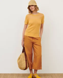Tops|Comptoir des Cotonniers Top Manches Courtes 0460 Ochre Yellow